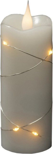 Konstsmide LED-Echtwachskerze mit Flicker-Effekt und Timer in Weiss, Höhe: 12,7 cm - Bild 1