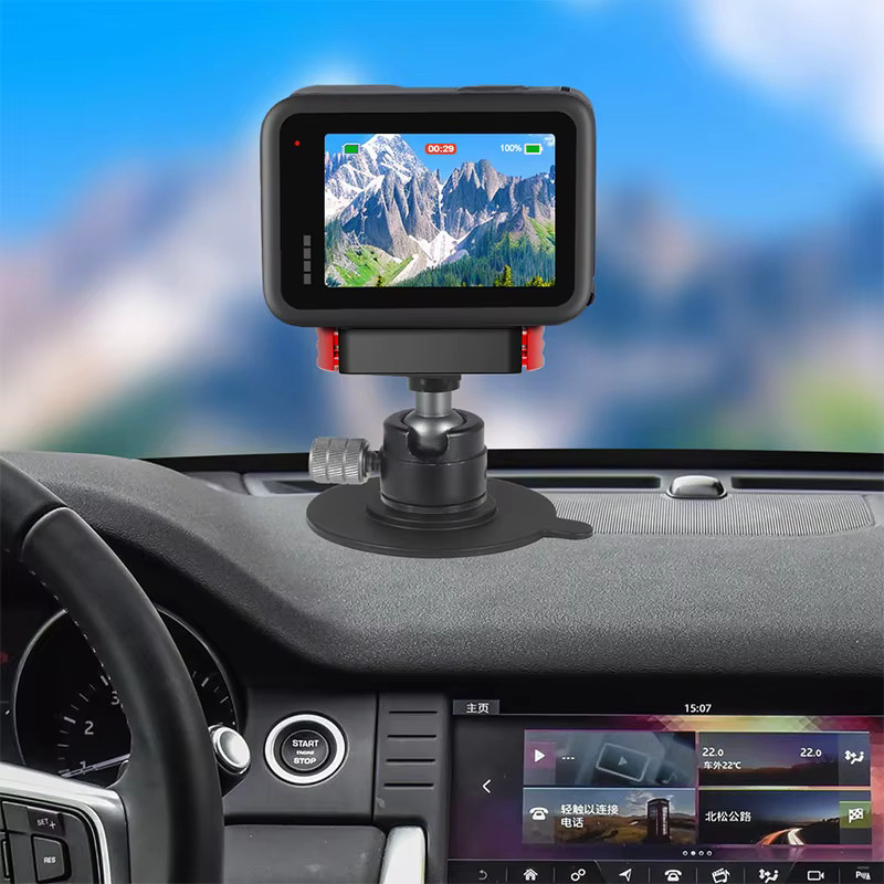Magnetischer Schnellverschluss-Stativadapter für GoPro Hero 13 Action-Kamera in Schwarz mit 360-Grad-Drehung und 1/4 Zoll Schraube aus Aluminium - Bild 2