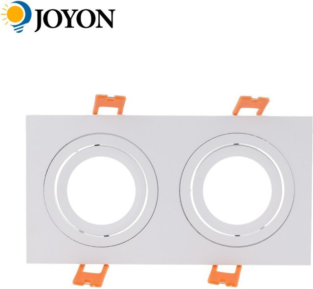 JOYINLED Quadratischer Doppelring-LED-Strahler Montagerahmen für GU10 MR16 in Schwarz - Bild 1