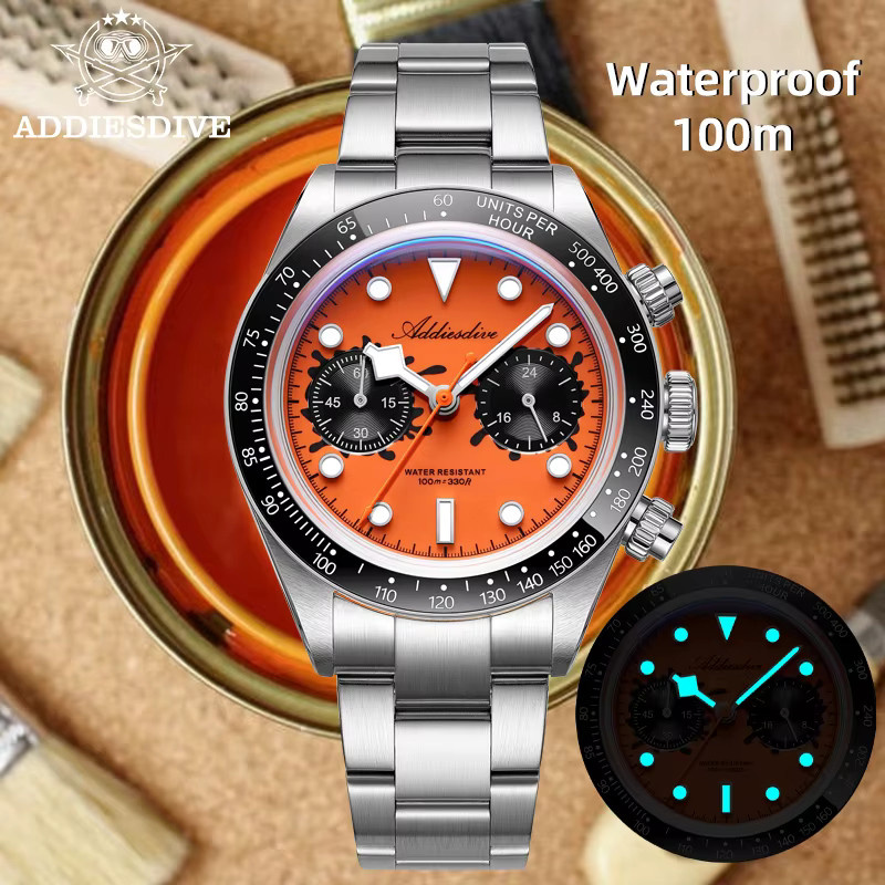 ADDIESDIVE Chronograph, Edelstahl, Quarz, Blau, Herren - Bild 2