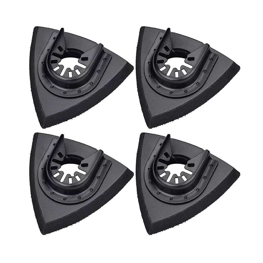4er-Set Dreieckige Schleifpads für Oszillierende Multi-Tools, Durchmesser: 80 mm, Farbe: Schwarz - Bild 2