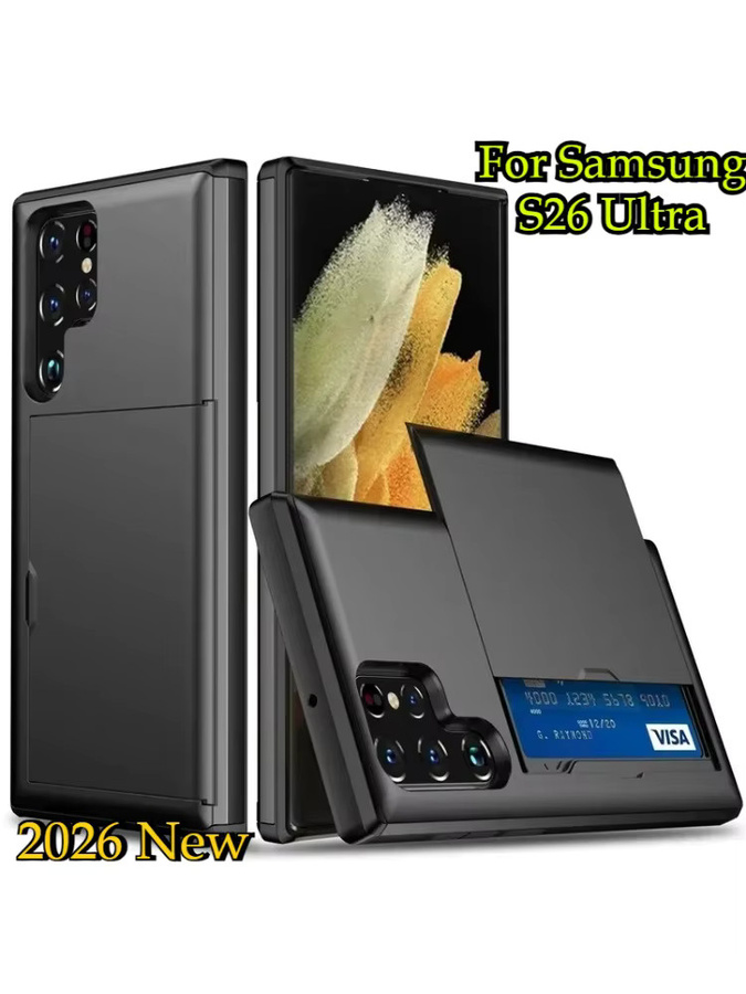 Stoßfeste Kartenfach-Hülle für Samsung Galaxy S26 Ultra S25 Edge S24 S23 S22 S21 FE Plus A57 A37 A27 A17 A07 A56 55 A16 A36 in Silber - Bild 6