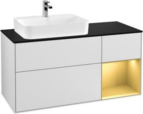 V&B Waschtischunterschrank Finion mit Wandbeleuchtung, Weiß lackiert, Breite: 120 cm, Tiefe: 50,1 cm, Höhe: 50,1 cm - Bild 1