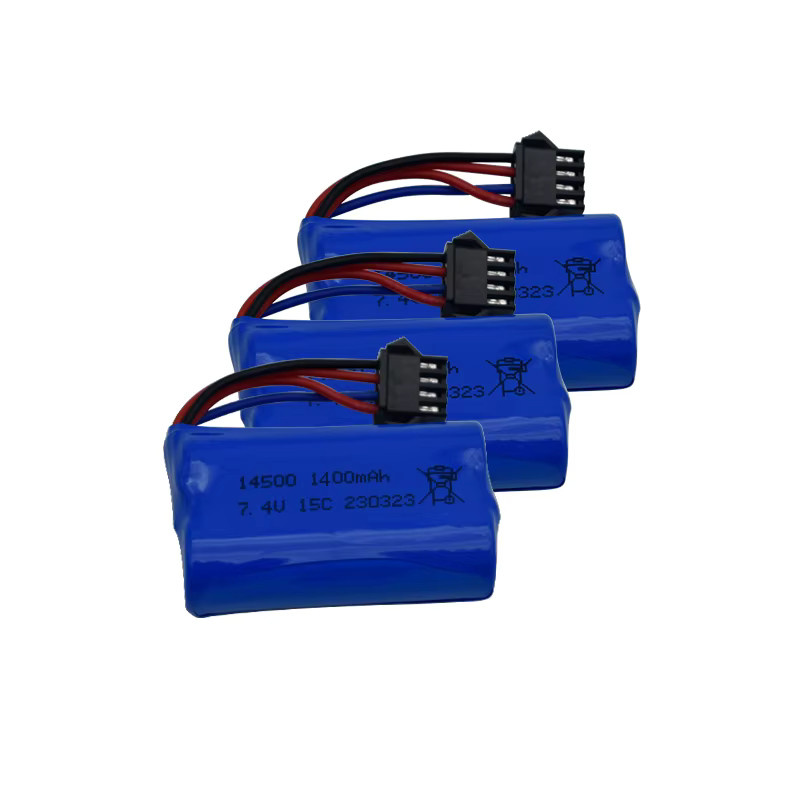 TERFPV Lithium-Ionen-Akku 7,4V 1400mAh mit SM4P-Stecker und USB-Ladegerät in Blau für Wasserpistolen, RC-Trucks, Schiffe und Helikopter - Bild 2