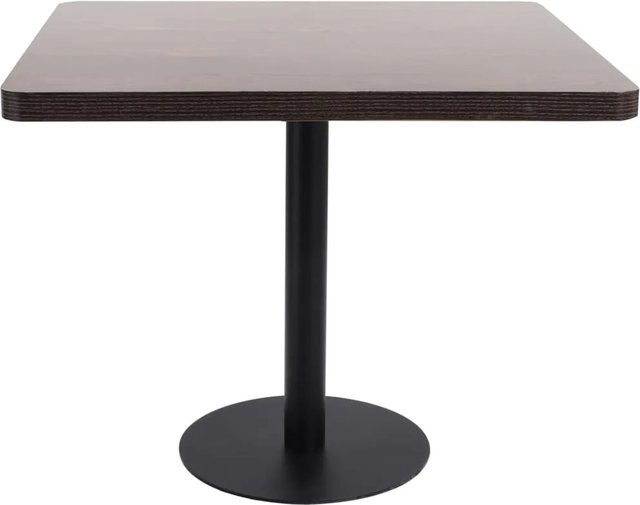 vidaXL Bistrotisch aus MDF und Stahl in Dunkelbraun, B/T/H: 80 x 80 x 75 cm - Bild 1
