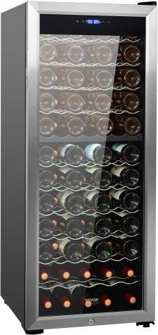 VEVOR Weinkühlschrank für 80 Flaschen, Freistehender Wein-Kühlschrank mit Dual-Zone-Kühlung, Digitalsteuerung und UV-geschützter Spiegeltür aus Glas, Schwarz - Bild 1