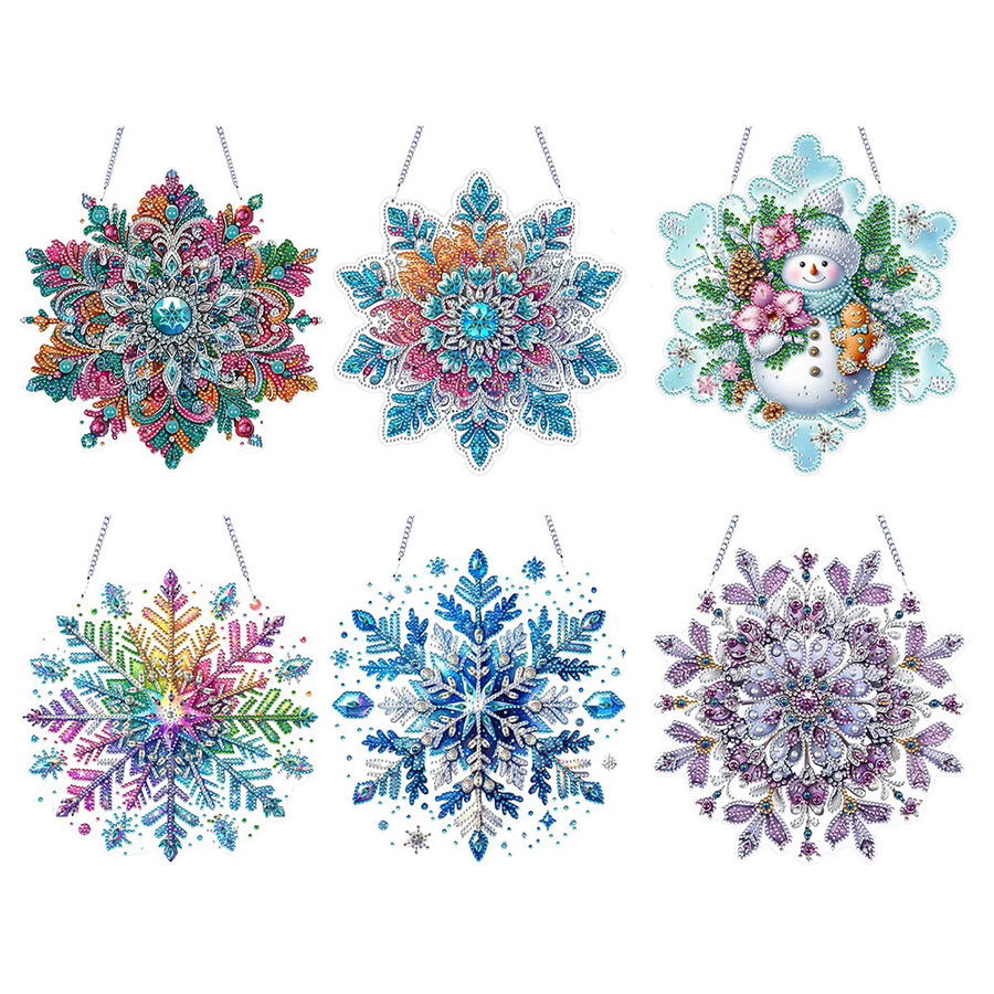 APWIKOGER Diamantmalerei Set Schneeflocke als 2D Fensteranhänger in Multicolor zum Selbermachen - Bild 2