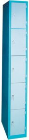 Aerotec Schliessfachsäule aus Stahl mit 5 Fächern, B/T/H: 26,0 x 26,0 x 192,0 cm - Bild 1
