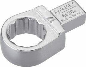 Hazet Einsteck-Ringschlüssel 6630C-17 mit 17 mm Vierkant 9 x 12 mm und Außen-Doppel-Sechskant-Tractionsprofil in Silber - Bild 1