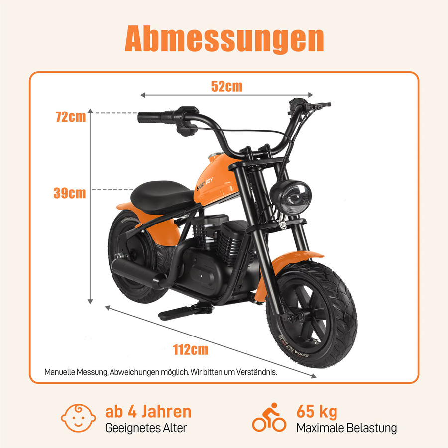Sinaopus Elektro-Motorrad, Kinder Dirt Bike, ab 4 Jahren - Bild 8
