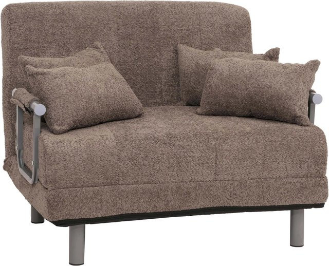 Schlafsessel MCW-K29 als Schlafsofa und Gästebett aus Stoff Bouclé in Hellbraun mit Liegefläche B: 100 cm, L: 190 cm - Bild 2