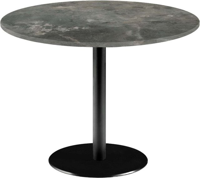 RestooTab Tisch Rome XL rund mit Stein- und Marmordekor, Farbe Graublau und Schwarz, Höhe: 75 cm, Durchmesser: 120 cm - Bild 1