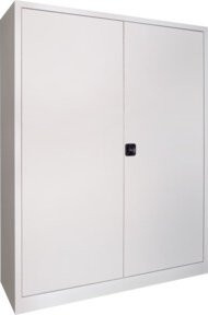 Stier Flügeltürenschrank Lichtgrau mit 4 verzinkten Böden und Schloss, H x B x T: 195 x 150 x 50 cm - Bild 1