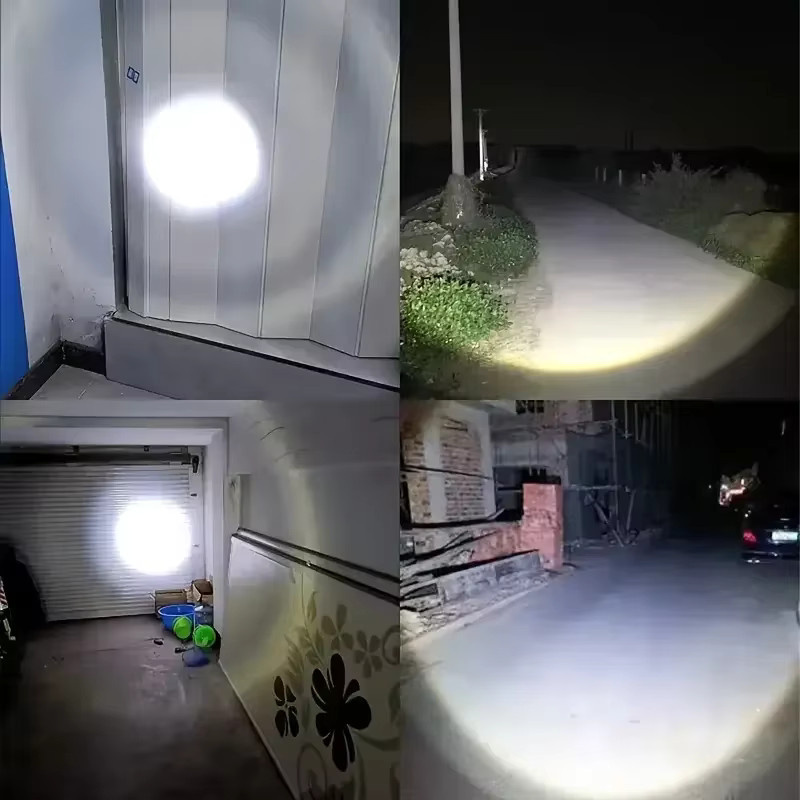 Heinast Taktische Taschenlampe mit 100.000 Lumen, wiederaufladbare Outdoor-Laterne aus Metall in Schwarz - Bild 6
