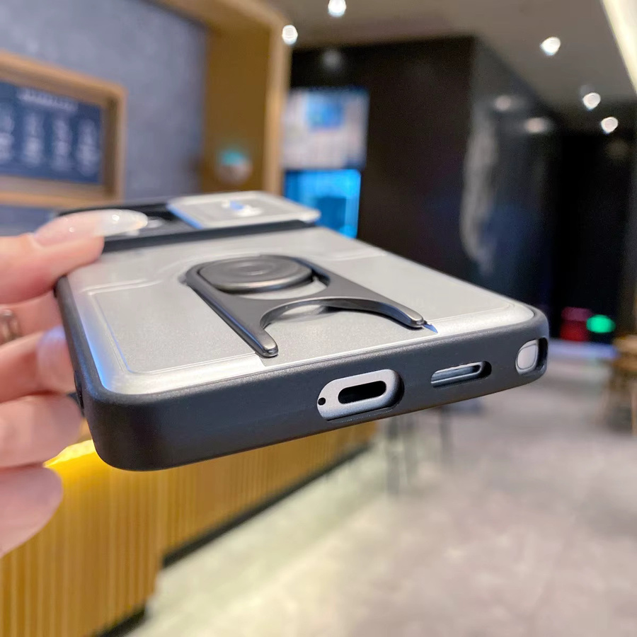 Samsung Handyhülle mit 360 Grad Push-Pull-Slide-Kamera Halterung in Schwarz für S26 Edge S25 S24 S23 Ultra Plus FE A57 A37 A17 A07 A56 A36 A26 A16 55 Cover - Bild 3