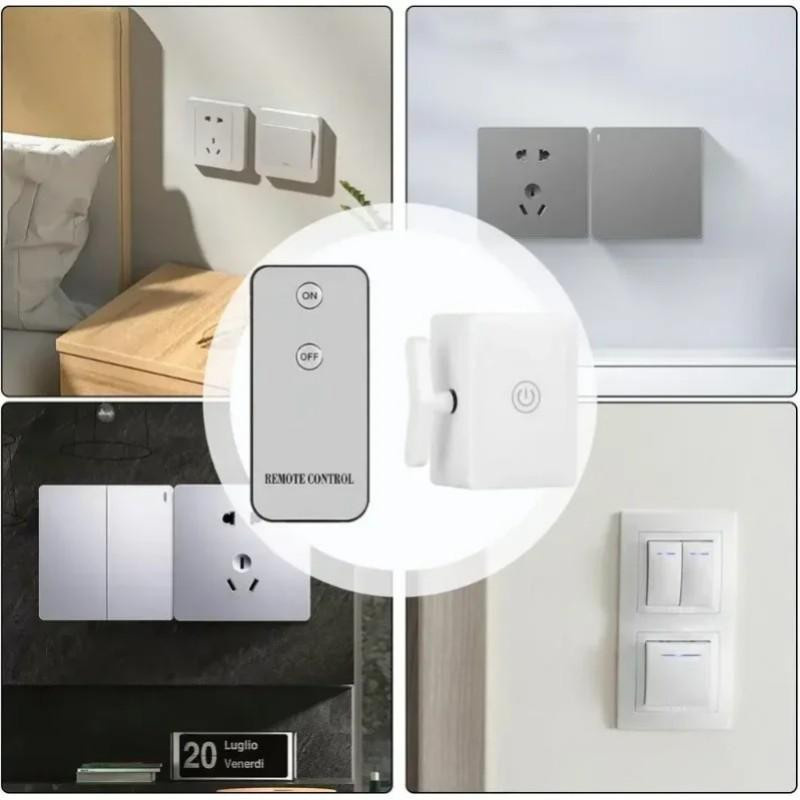YJMP Intelligenter kabelloser Lichtschalter-Controller mit Fernbedienung in Weiß, wiederaufladbar und selbstklebend - Bild 4