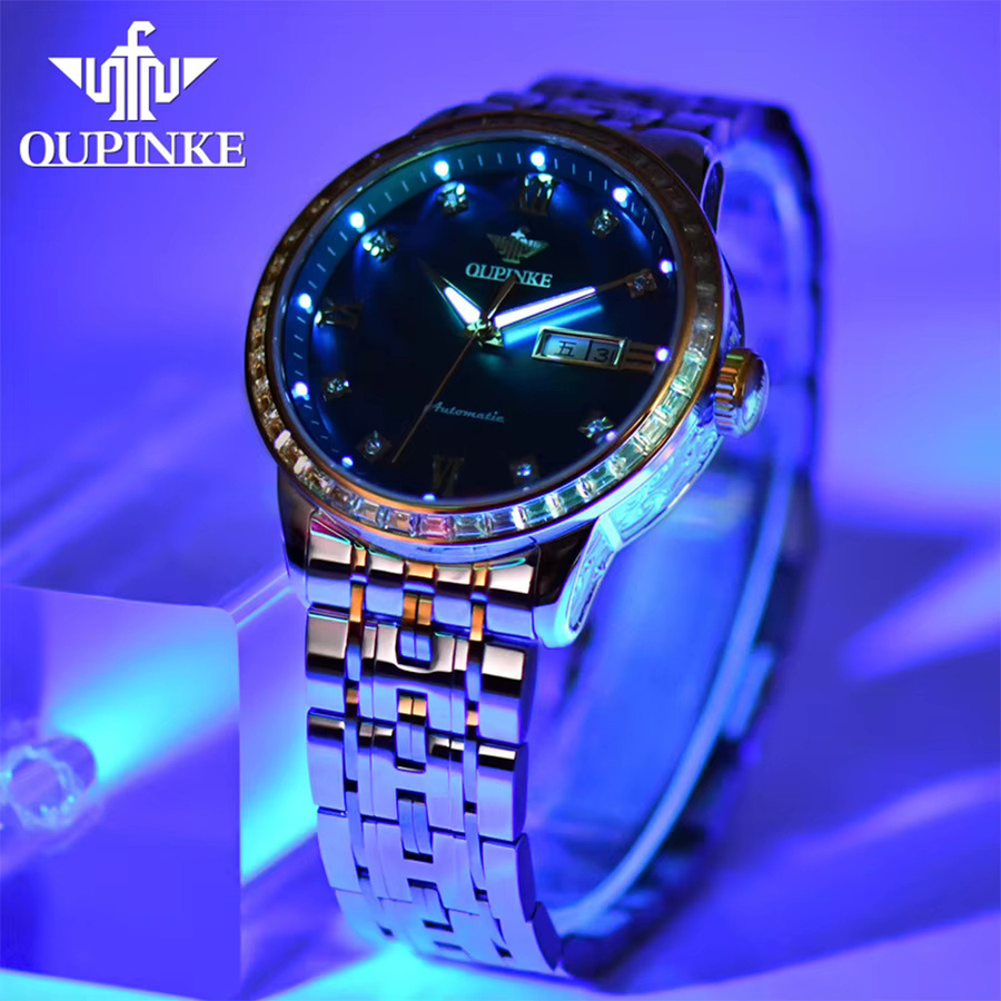 OUPINKE Armbanduhr, Automatik, Edelstahl, Bicolor, Diamantbesetzt, Herren - Bild 2