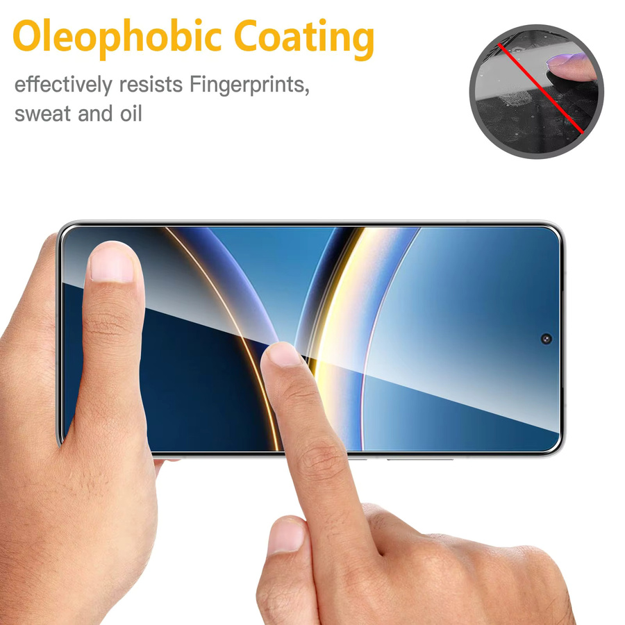 POCO F7 Pro Ultra Displayschutzfolie aus gehärtetem Glas, 6,67 Zoll, transparent, HD-Kristall, 9H kratzfest - Bild 3