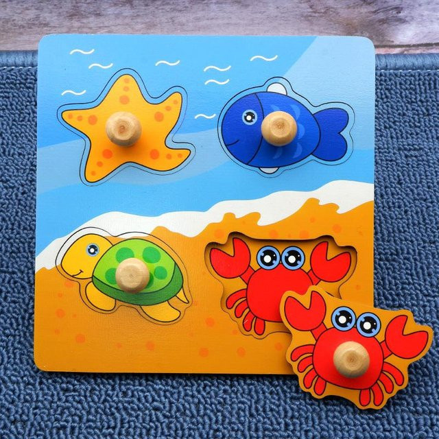 Linyi toy car Montessori Holz Obst Puzzle, 3D Puzzle, ab 1 Jahr - Bild 1