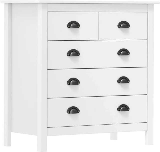 vidaXL Sideboard Hill in Weiß aus massivem Kiefernholz, B/T/H: 79 x 40 x 80 cm - Bild 1