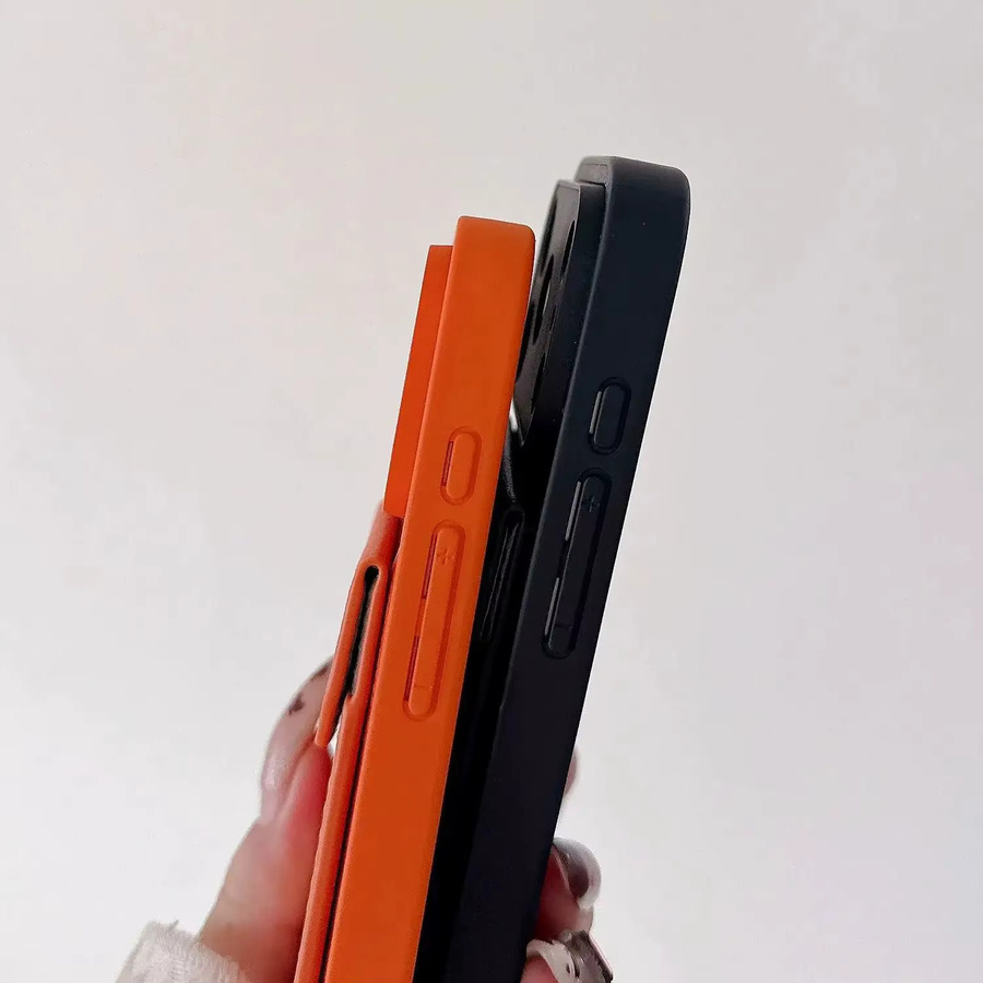 Stoßstangenhülle mit Ledertextur und Kartensteckplatz für Apple iPhone 11 bis iPhone 17 Air in Silber - Bild 1