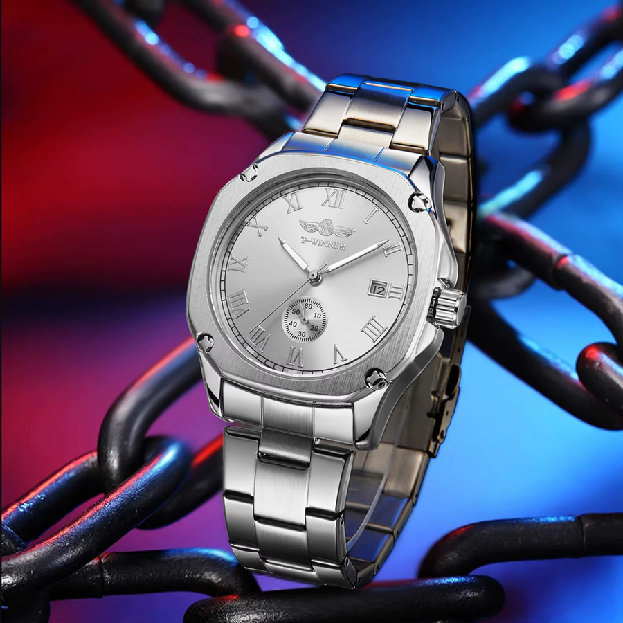 WINNER Armbanduhr Automatik, Edelstahl, Gold, Herren, Datum - Bild 2