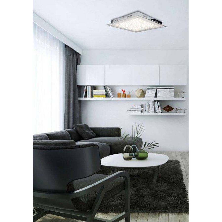 Näve LED Deckenleuchte Glasgow Chrom Metall und Glas B/H/T: 36 x 6 x 36 cm - Bild 2