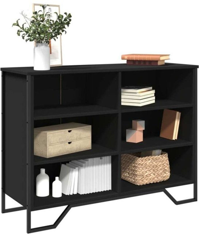 Modernes Sideboard Vidaxl aus Holzwerkstoff und Metall in Schwarz, B/T/H: 101 x 35,5 x 74,5 cm - Bild 1