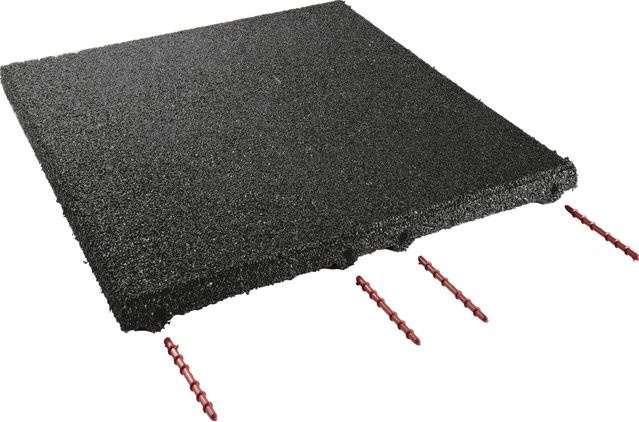 Fallschutzplatte Elastikmatte Schwarz B/T/H: 50 x 50 x 3 cm - Bild 1