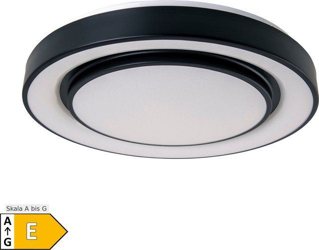 Näve LED-Deckenleuchte Monterey, schwarz, RGB/CCT, dimmbar mit Fernbedienung, Durchmesser: 37,5 cm, Höhe: 6,5 cm - Bild 5