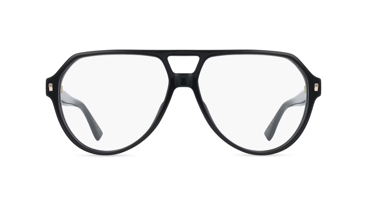 Dsquared2 D2 0204 Korrektionsbrille Pilot, Vollrand, Acetat, schwarz, Herren - Bild 1