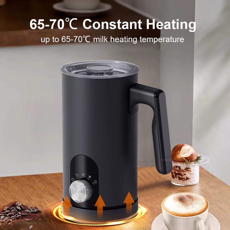 Elektrischer Milchaufschäumer von raugee, 5-in-1 Milchschaummaschine in Schwarz für Cappuccino, Sahne und Ei - Bild 4