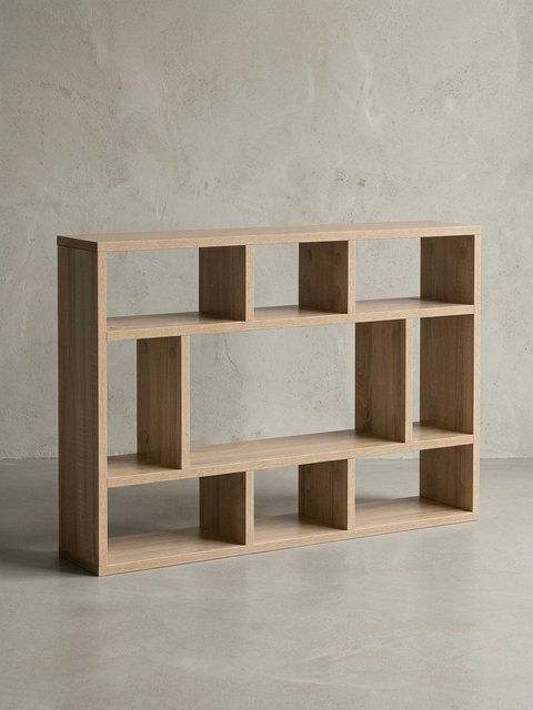 Modernes Wandregal von KADIMA DESIGN aus Eichenholz in Braun, B/T/H: 75 x 16 x 51 cm - Bild 1