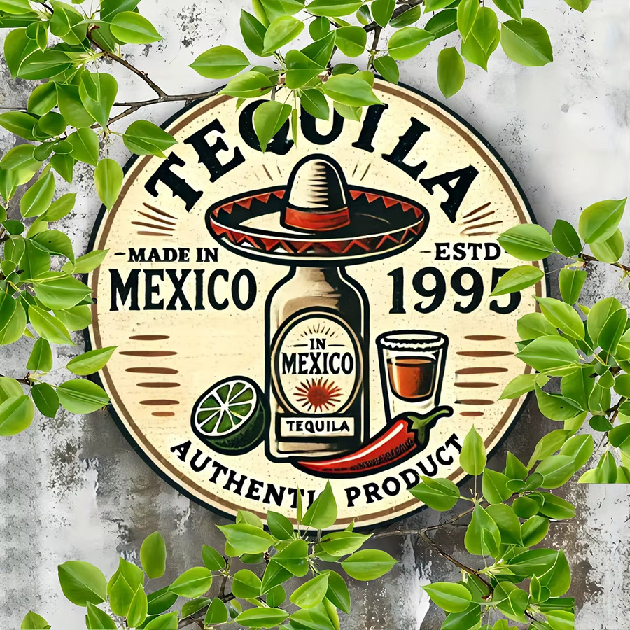 Potdemiel Tequila Wandkunstschild aus Metall im Vintage-Stil, Mehrfarbig, B/H: 20,3 x 20,3 cm - Bild 3