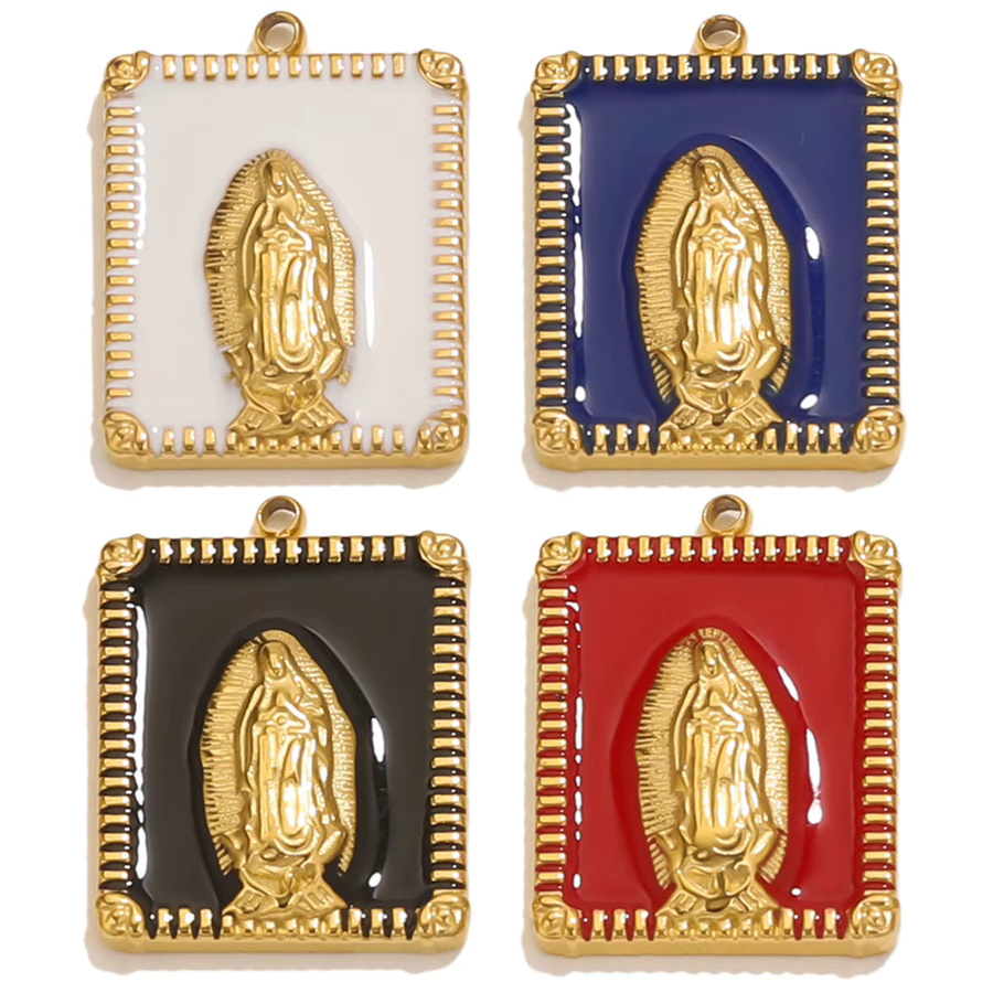 Anhänger Edelstahl, Emaille, Jungfrau, Madonna Charms, Damen - Bild 5