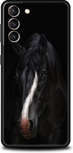 Handyhülle mit Pferdemotiv für Samsung Galaxy S26 S25 S24 S23 S22 S21 S20 FE Ultra Plus 5G in Schwarz aus weichem TPU - Bild 1