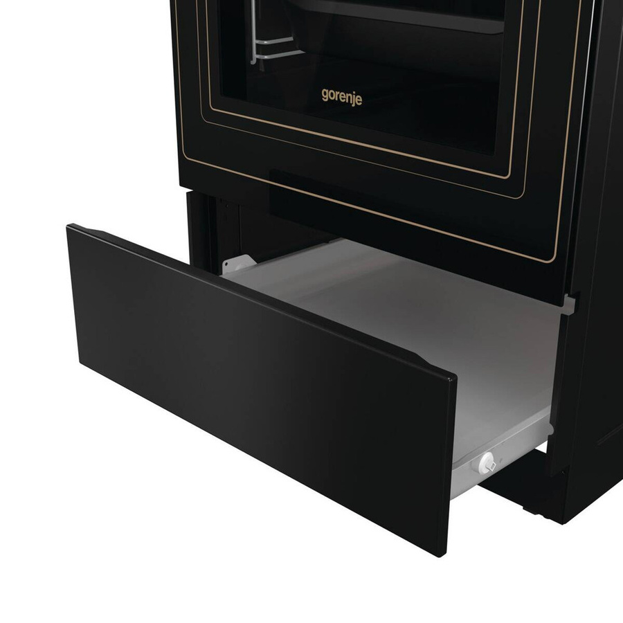 Gorenje Retro-Standherd GECS5B70CLB mit Glaskeramikkochfeld in Schwarz B/H/T: 50 x 85 x 60 cm - Bild 3