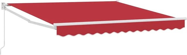 vidaXL Einziehbare Markise Rot aus Polyester und Aluminium mit Kurbel, B: 300 cm, T: 250 cm - Bild 1
