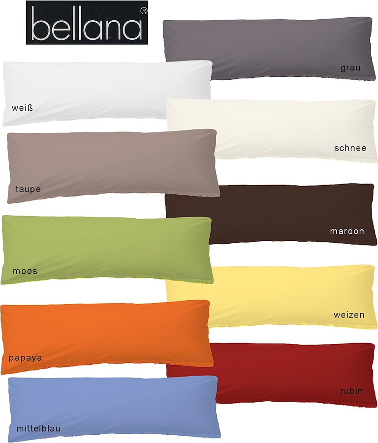 Bellana Jersey-Kissenbezug aus Baumwolle für Seitenschläferkissen, Farbe: Weiß, B/H: 40 x 140 cm - Bild 1