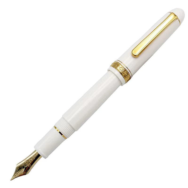 Platinum #3776 Century Füllfederhalter mit 14K Goldfeder in Weiß - Bild 1