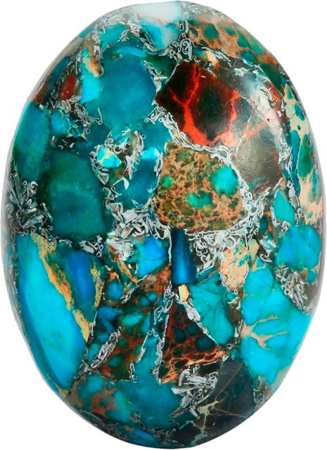 TUMBEELLUWA Cabochons, Jasper, Light Blue, 18x25mm - Bild 1