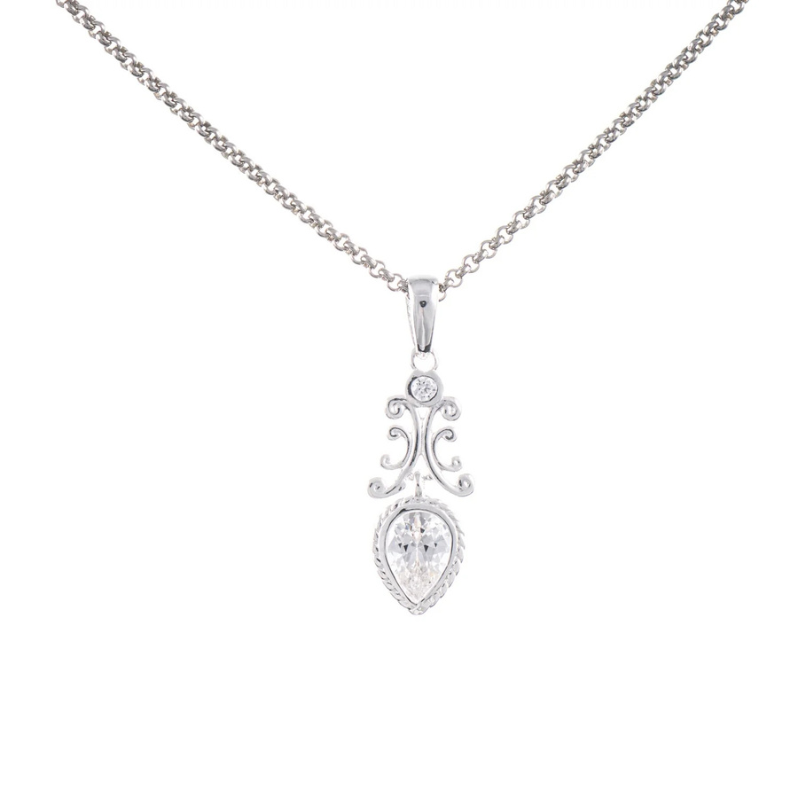 Anhänger mit Kette 925 Silber, Zirkonia, Unisex - Bild 1