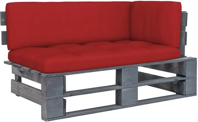 vidaXL Outdoor-Ecksofa aus imprägniertem Kiefernholz in Grau mit Polsterkissen für Garten und Terrasse - Bild 1