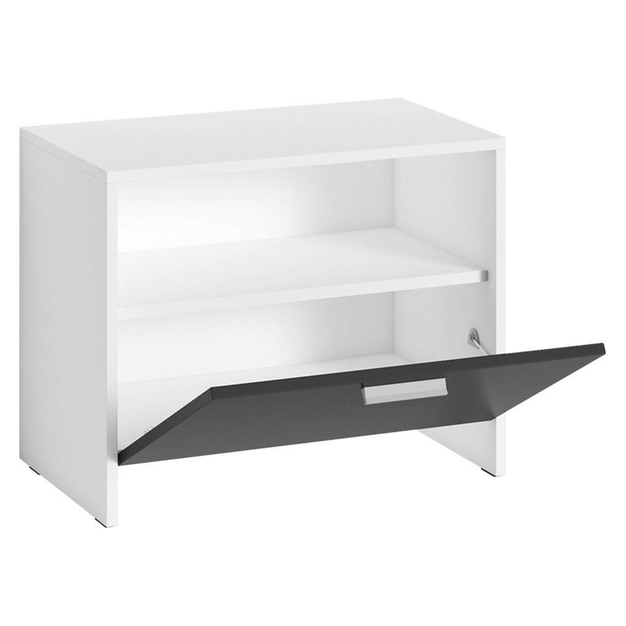 byLIVING Sitzbank BEN als Schuhregal mit Klappe und Einlegeboden, weiß/schwarz, B/H/T: 60 x 48 x 35 cm - Bild 2