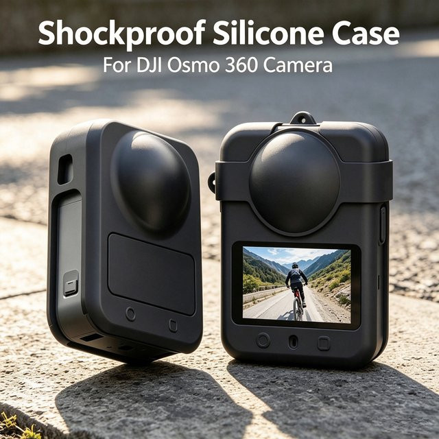 DJI Osmo 360 Action-Kamera Silikonhülle mit Objektivabdeckung und Schutzkappe in Schwarz - Bild 1