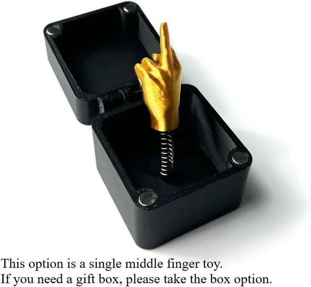 Discover Intime Pop-up Mittelfinger Geschenkbox in Schwarz und Gold als kreative Tischdekoration und lustiges Streichgeschenk - Bild 1