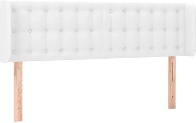 vidaXL LED Kopfteil in Weiß aus Kunstleder mit USB-Ladeanschluss, Breite: 147 cm, Tiefe: 16 cm, Höhe: 78-88 cm - Bild 1