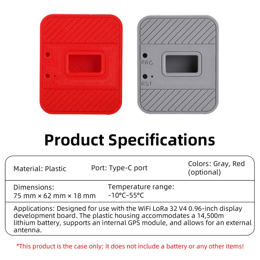 Heltec Meshtastic LoRa 32 V4 Gehäuse-Kit in Rot mit GPS, WiFi und Bluetooth für ESP32 SX1262 IoT-Anwendungen - Bild 3