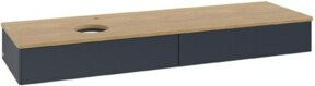 V&B Waschtischunterschrank Antao ohne Frontstruktur, Eiche honig lackiert, Wandmontage, Breite: 160 cm, Tiefe: 50 cm - Bild 1