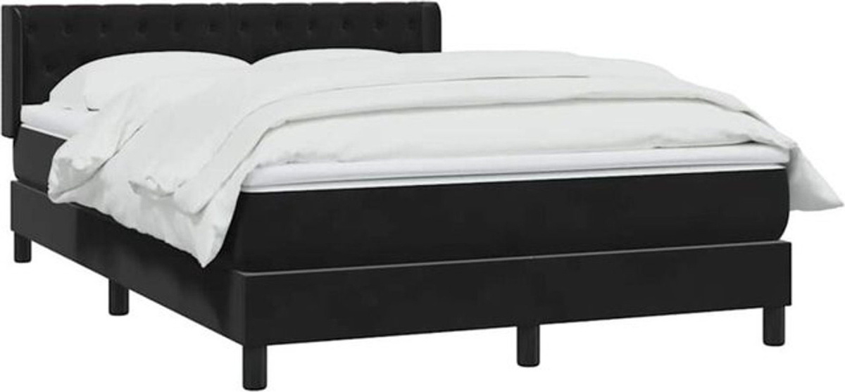 VIDAXL Boxspringbett mit Matratze aus Samt in Schwarz, B/T/H: 160 x 210 cm - Bild 1